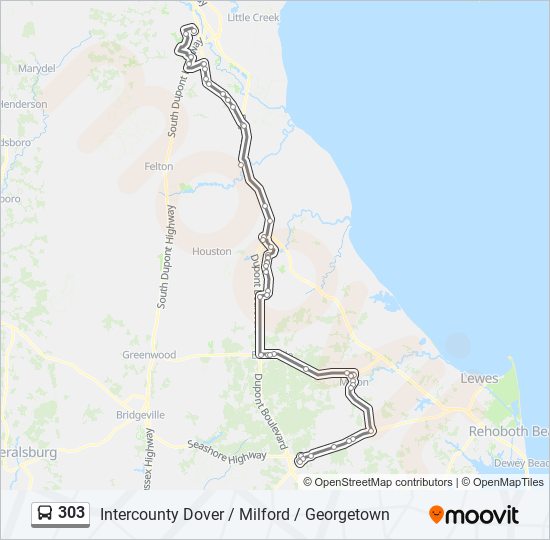 303 Bus Line Map