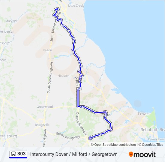 303 Bus Line Map