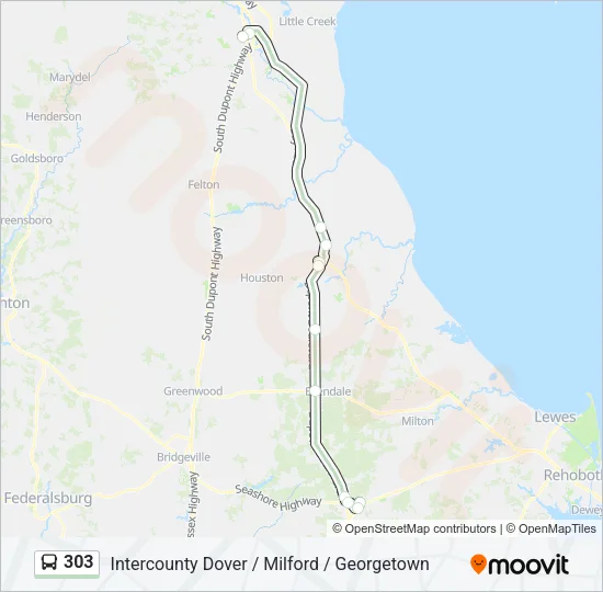 303 Bus Line Map