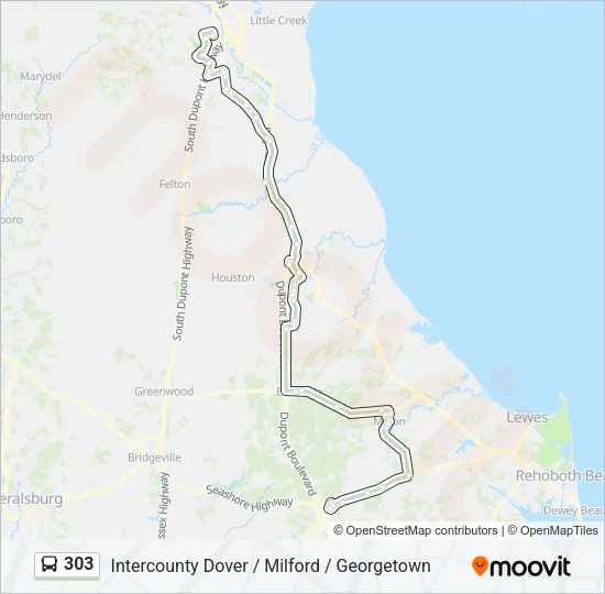 303 Bus Line Map