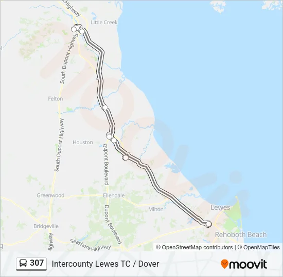 307 Bus Line Map