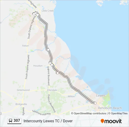 307 Bus Line Map
