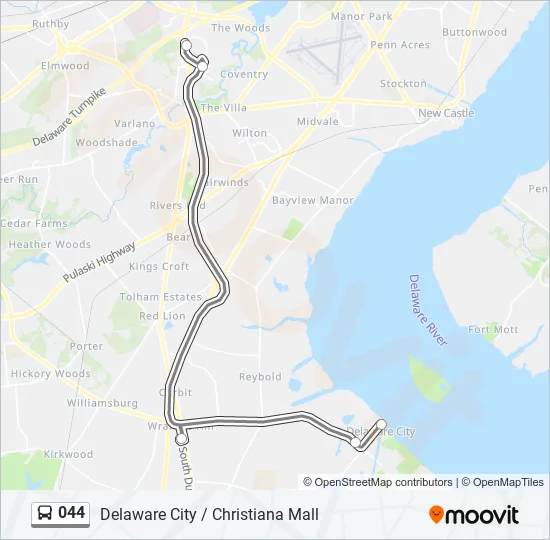 044 Bus Line Map