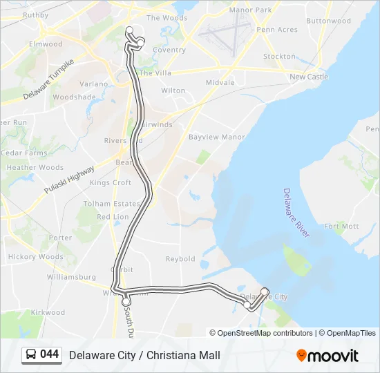 044 Bus Line Map