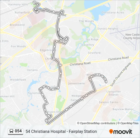 054 Bus Line Map