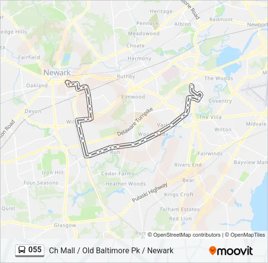 055 Bus Line Map