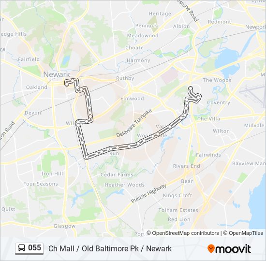 055 Bus Line Map