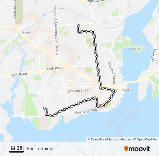 Plan de la ligne 2B de bus