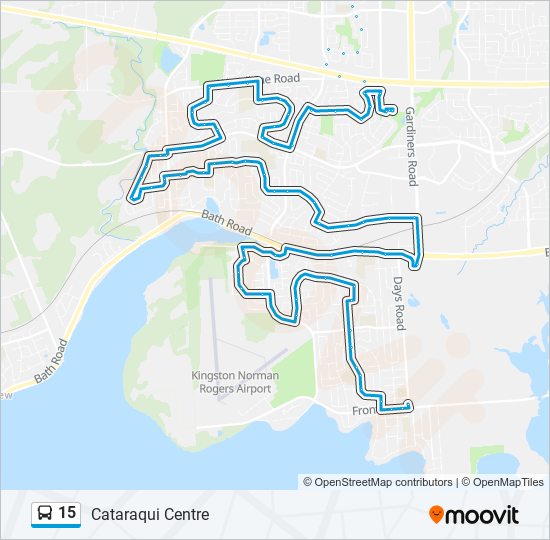 Mapa da linha 15 de ônibus Mapa da linha 15 de ônibus