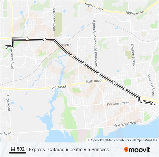 Mapa da linha 502 de ônibus Mapa da linha 502 de ônibus