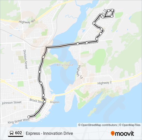 Mapa da linha 602 de ônibus Mapa da linha 602 de ônibus