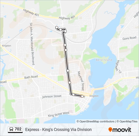 Mapa da linha 702 de ônibus Mapa da linha 702 de ônibus