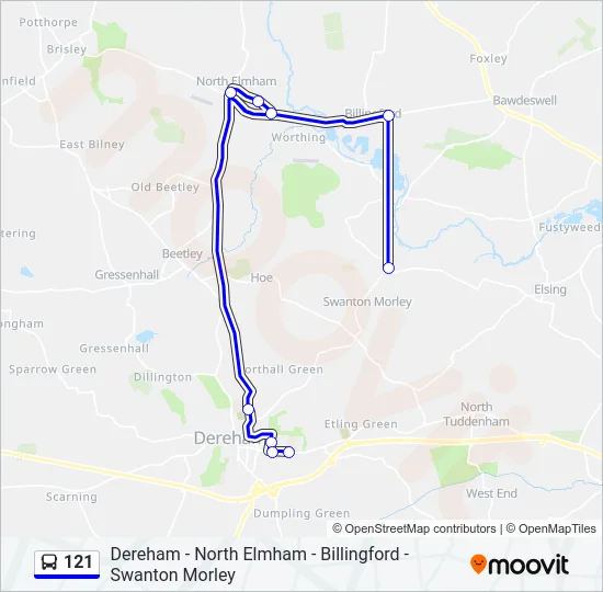 121 Bus Line Map