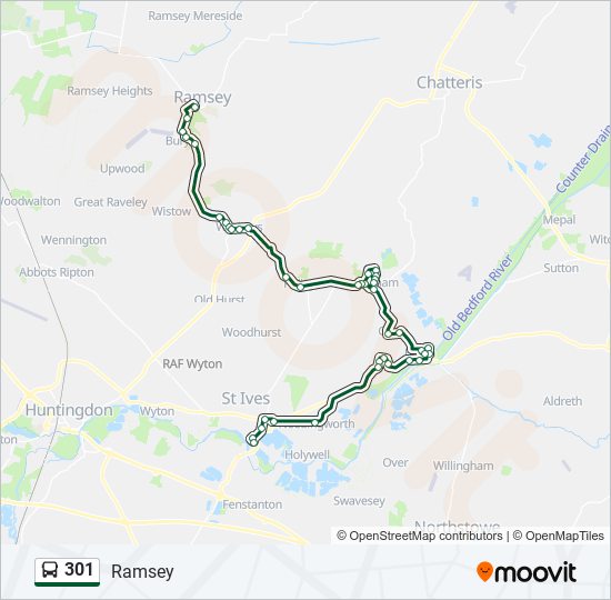 301 bus Line Map