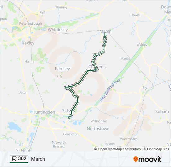 302 Route: Schedules, Stops & Maps - March (Updated)