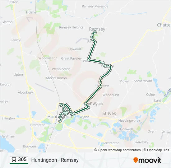 305 Bus Line Map