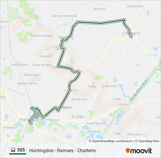 305 bus Line Map