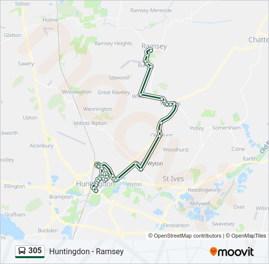 305 Bus Line Map