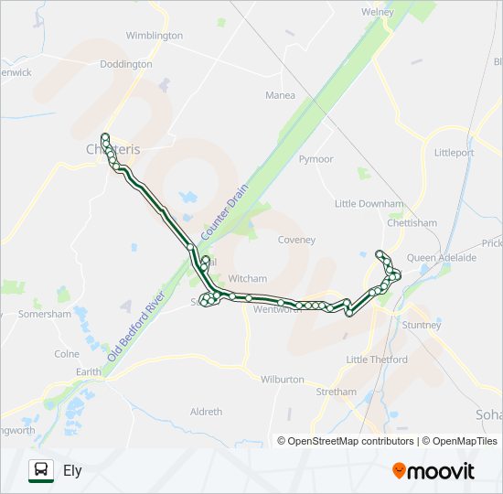 ELY ZIPPER 2 bus Line Map