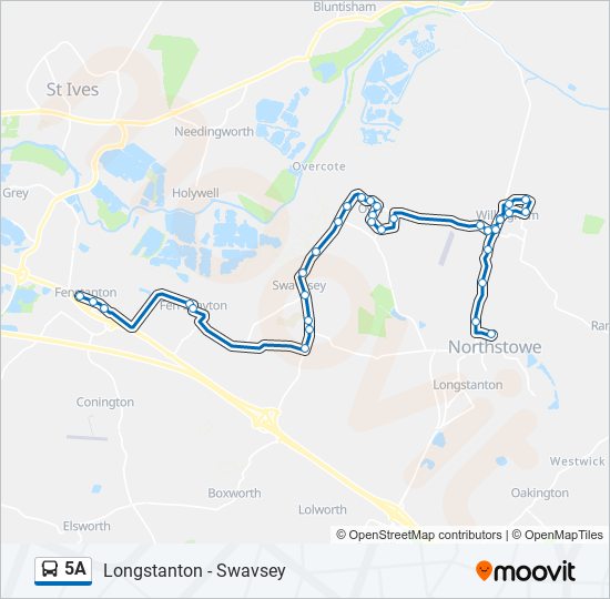 5a Route: Schedules, Stops & Maps - Longstanton (Updated)