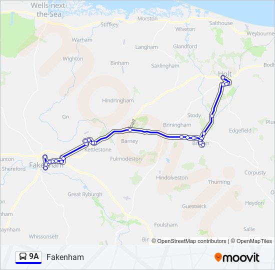 9a Route Schedules, Stops & Maps Fakenham (Updated)