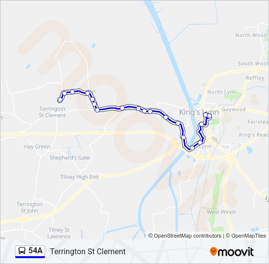 54A Bus Line Map