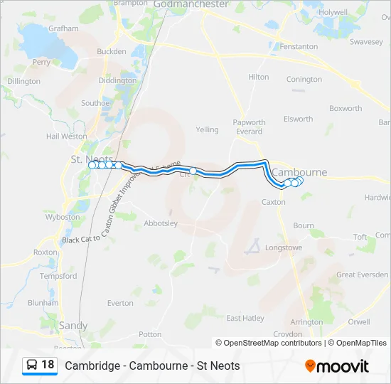 18 Route: Schedules, Stops & Maps - Cambourne (Updated)