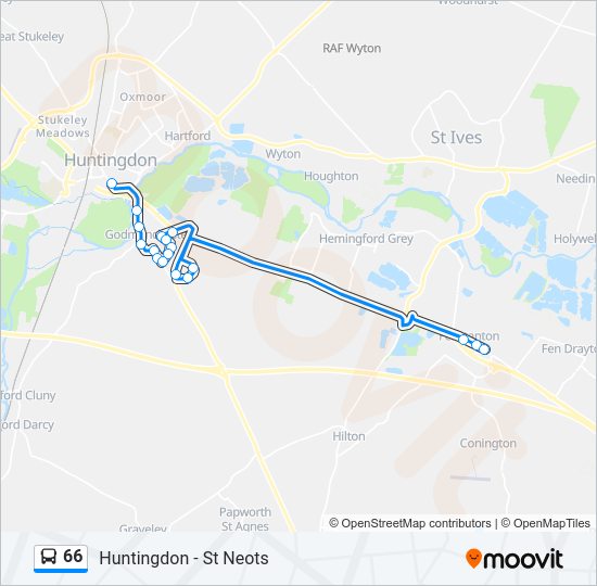 66 Bus Line Map