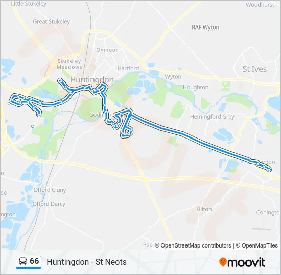 66 Bus Line Map