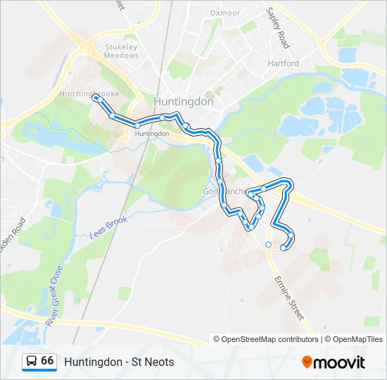 66 Bus Line Map