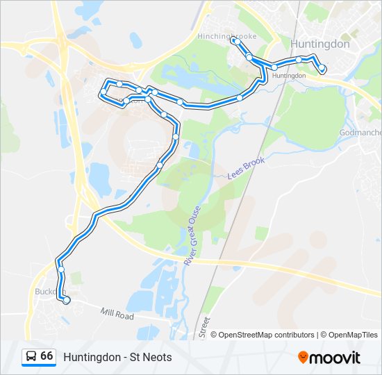 66 Bus Line Map