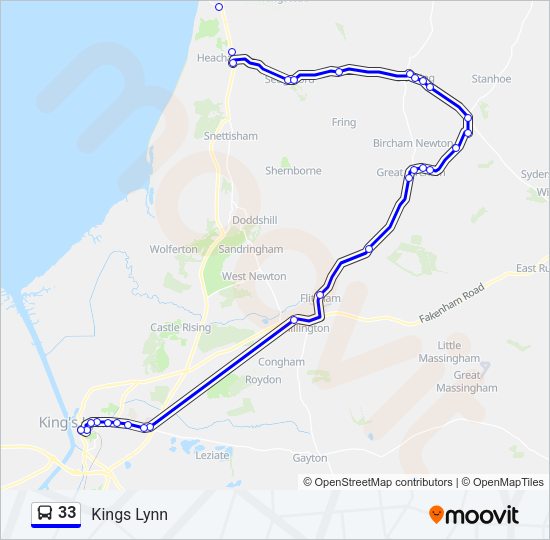 33 Bus Line Map