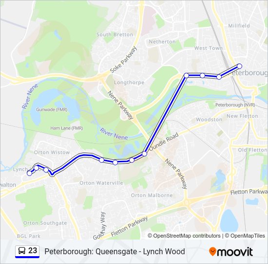 23 Bus Line Map
