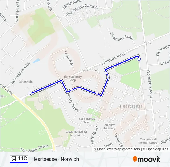 11C Bus Line Map