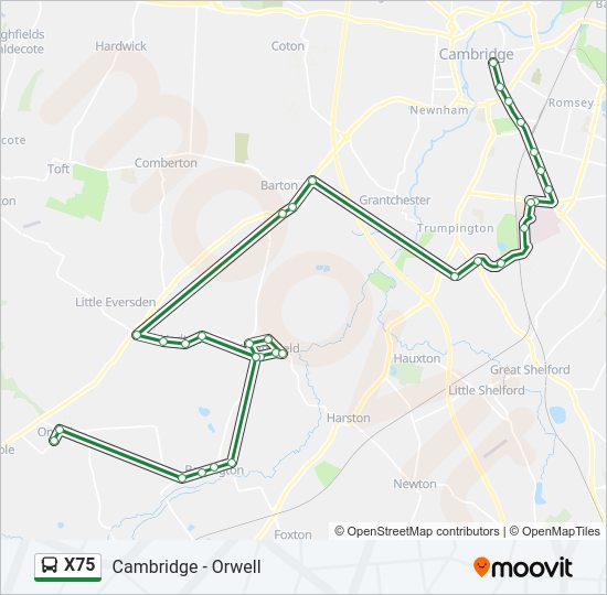 X75 Bus Line Map