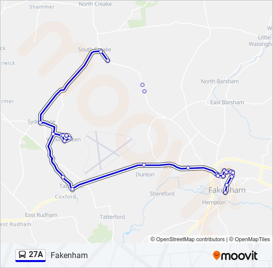 27a Route Schedules, Stops & Maps Fakenham (Updated)