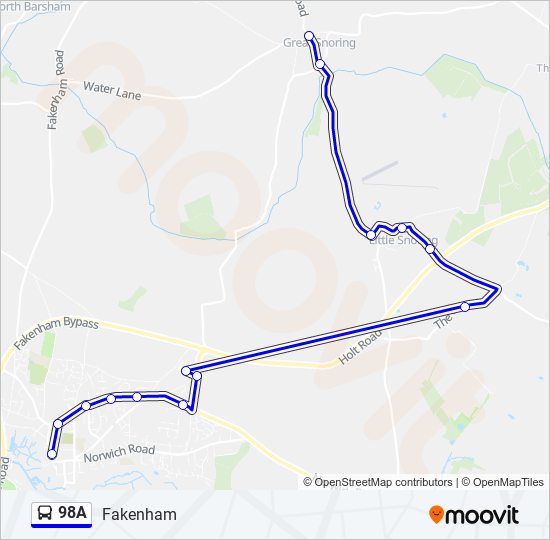 98a Route Schedules, Stops & Maps Fakenham (Updated)