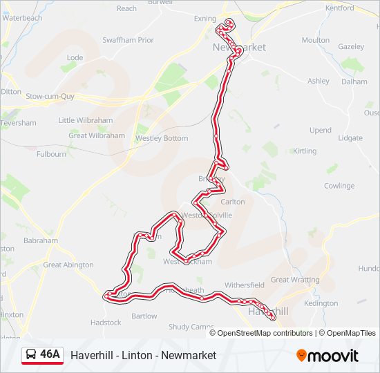 46A bus Line Map