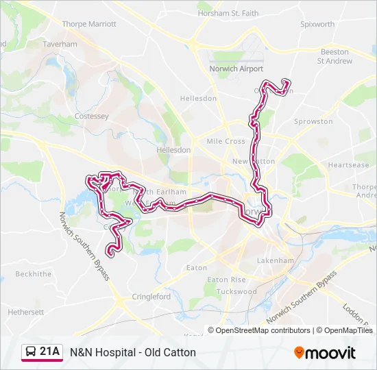 21A Bus Line Map
