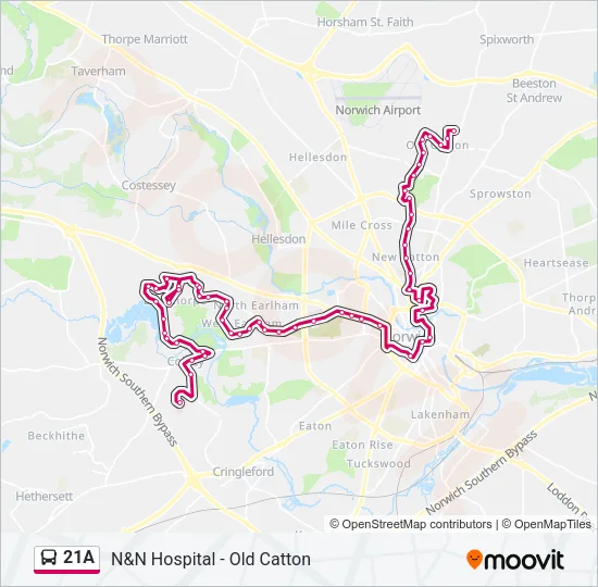 21A Bus Line Map