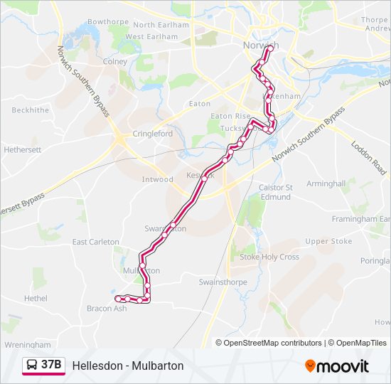 37B Bus Line Map