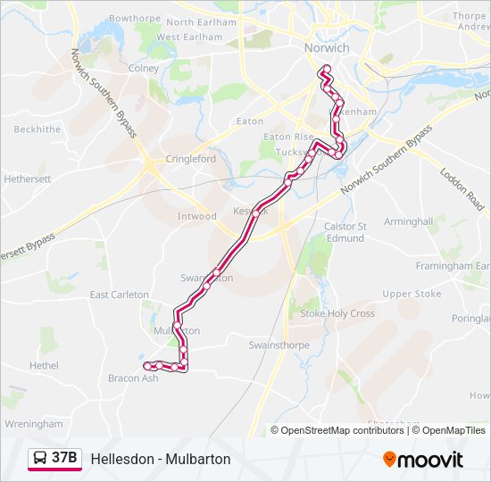 37B Bus Line Map
