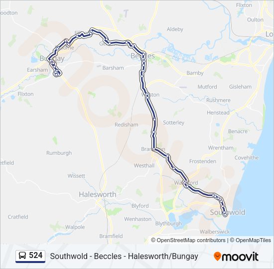 524 Bus Line Map