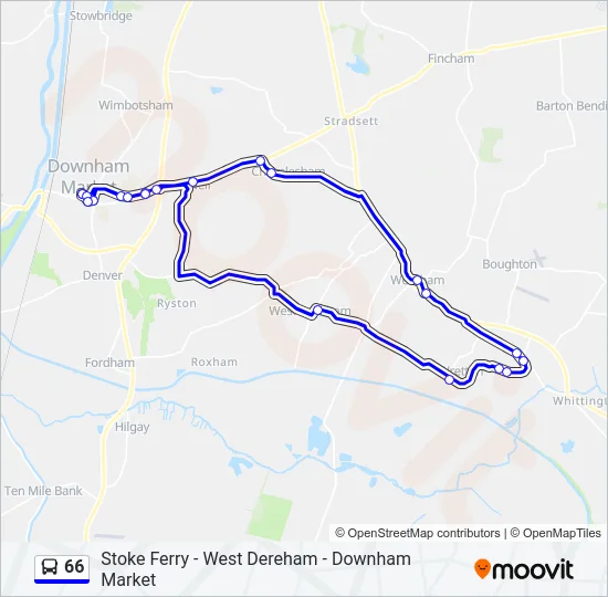 66 Bus Line Map