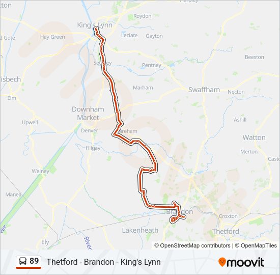 89 Bus Line Map