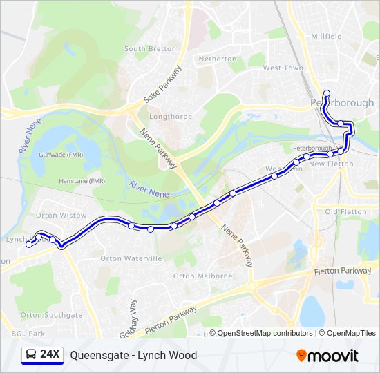 24X Bus Line Map