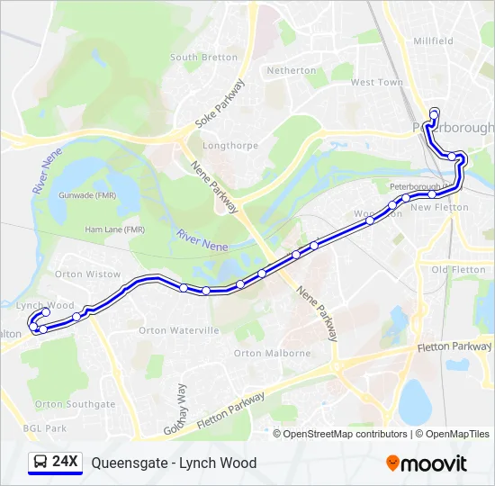 24X Bus Line Map