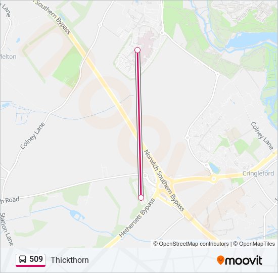 509 bus Line Map