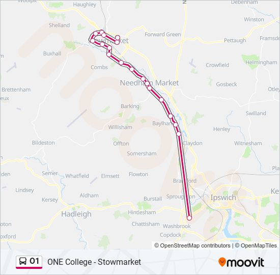 O1 bus Line Map