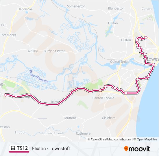 TS12 bus Line Map